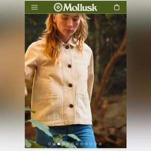 Mollusk painters jacket cotton size medium ivory cream